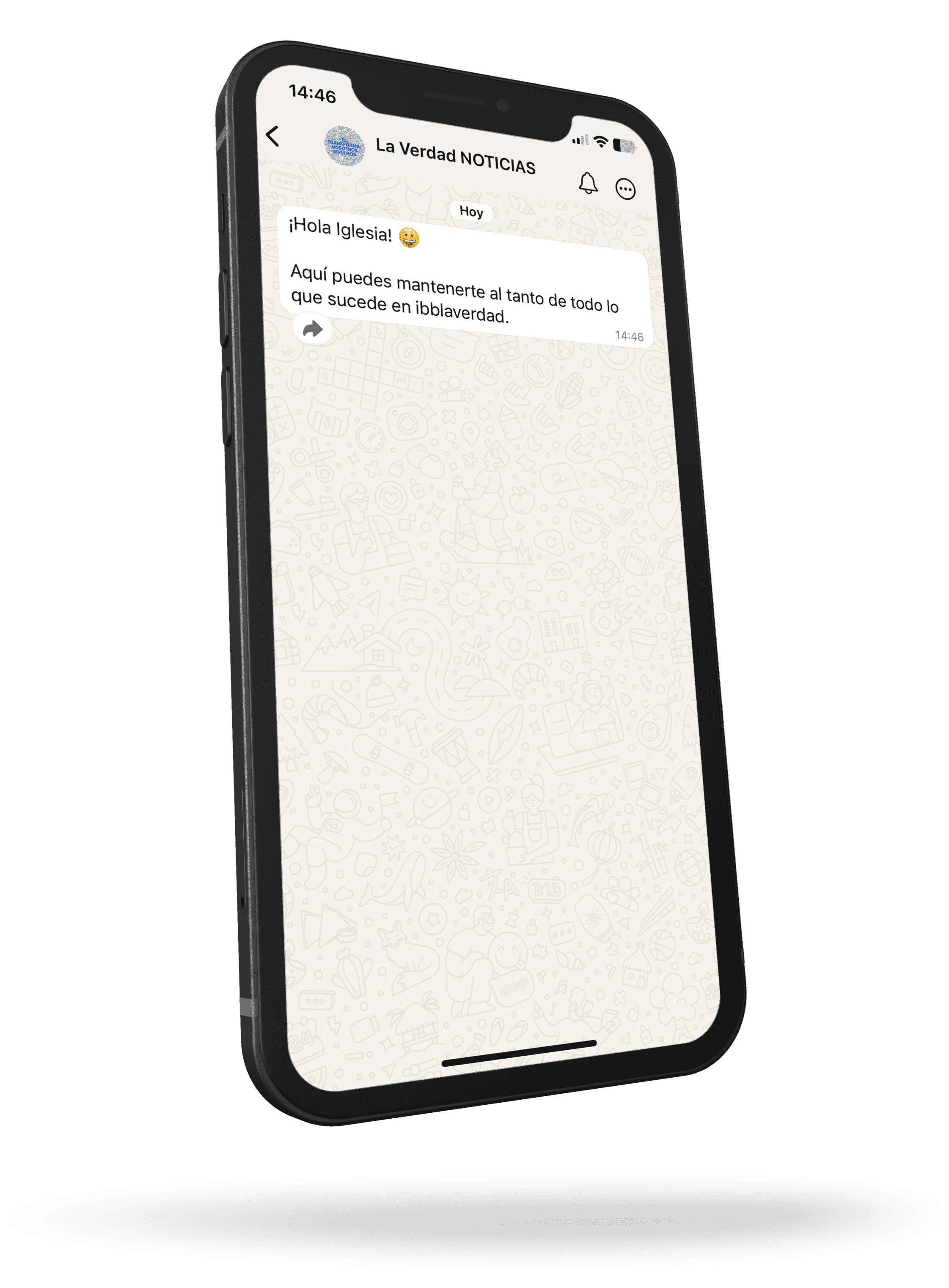 Canal de WhatsApp en un teléfono